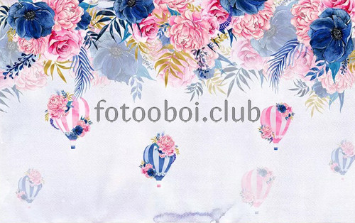 цветы, пионы, розы, воздушные шары, 3д, 3d